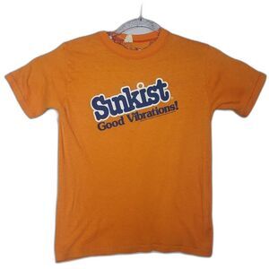 Vintage Sunkist Shirt Medium Orange Good Vibrations Soda Pop Single Stitch 80s